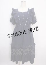 axes femme / ハシゴレース×袖バラ刺繍ワンピース F 紺 Y-25-03-14-109-AX-OP-SZ-OS