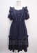 画像1: axes femme / ハシゴレース×袖バラ刺繍ワンピース F 紺 Y-25-03-14-109-AX-OP-SZ-OS (1)