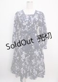axes femme / 桜柄ティアードワンピース M 紺 Y-25-03-14-110-AX-OP-SZ-OS