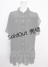 axes femme / シアーチェックチュニックワンピース  黒 Y-25-03-14-113-AX-OP-SZ-OS