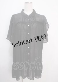 axes femme / シアーチェックチュニックワンピース  黒 Y-25-03-14-113-AX-OP-SZ-OS