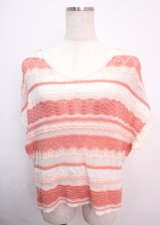 axes femme / ボーダーサマーニット  オレンジ Y-25-03-14-021-AX-TO-SZ-OS