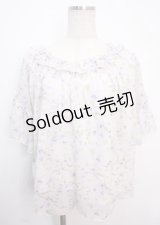 axes femme / 花柄エスパンディプルオーバー  白 Y-25-03-14-024-AX-TO-SZ-OS