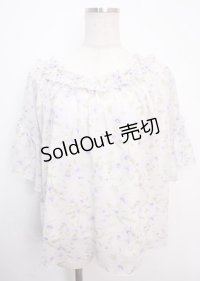 axes femme / 花柄エスパンディプルオーバー  白 Y-25-03-14-024-AX-TO-SZ-OS