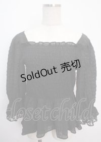 axes femme / シアーシャーリングブラウス  黒 Y-25-03-14-031-AX-TO-SZ-OS