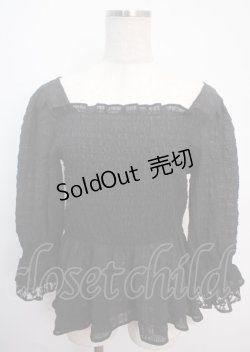 画像1: axes femme / シアーシャーリングブラウス  黒 Y-25-03-14-031-AX-TO-SZ-OS