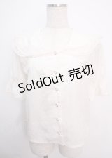 axes femme POETIQUE /フリル丸襟ブラウス M 生成り Y-25-03-14-004-AX-BL-SZ-OS