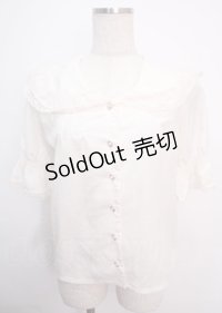 axes femme POETIQUE /フリル丸襟ブラウス M 生成り Y-25-03-14-004-AX-BL-SZ-OS