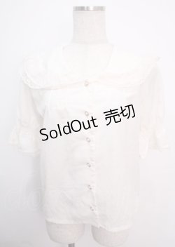 画像1: axes femme POETIQUE /フリル丸襟ブラウス M 生成り Y-25-03-14-004-AX-BL-SZ-OS