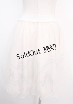 画像2: axes femme POETIQUE / バンビ柄オーガンジースカート  キナリ Y-25-03-14-038-AX-SK-SZ-OS