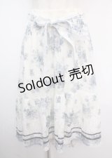 axes femme / フラワーレーススカート  サックス Y-25-03-14-040-AX-SK-SZ-OS