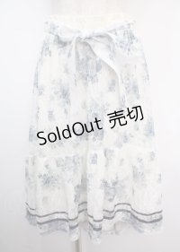 axes femme / フラワーレーススカート  サックス Y-25-03-14-040-AX-SK-SZ-OS