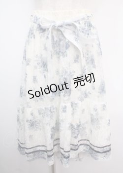 画像1: axes femme / フラワーレーススカート  サックス Y-25-03-14-040-AX-SK-SZ-OS