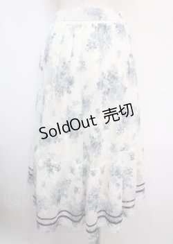 画像2: axes femme / フラワーレーススカート  サックス Y-25-03-14-040-AX-SK-SZ-OS