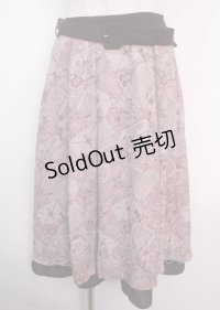axes femme POETIQUE / プリュムプリントベルト付スカート M ピンク Y-25-03-14-045-AX-SK-SZ-OS