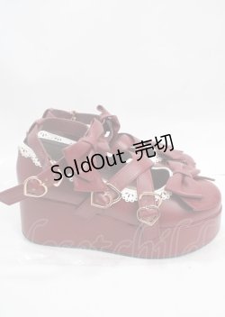 画像4: axes femme kawaii / リボンスカラップ配色シューズ M ワイン Y-25-03-17-037-AX-SH-SZ-ZY
