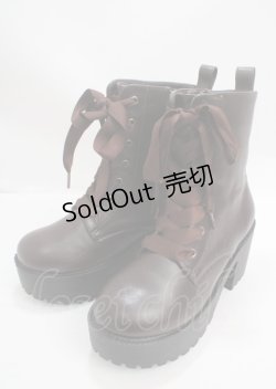 画像1: axes femme POETIQUE / レースアップミドルブーツ M 茶 Y-25-03-17-038-AX-SH-SZ-ZT-K001
