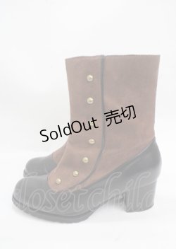 画像2: axes femme / 連ボタン配色ブーツ M 茶 Y-25-03-17-039-AX-SH-SZ-ZY