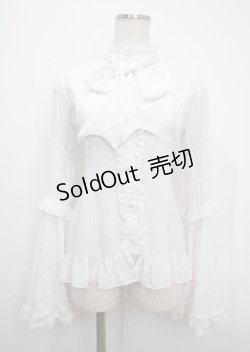画像1: ATELIER PIERROT /スタンドカラー姫袖ブラウス  白 Y-25-03-17-048-EL-BL-SZ-ZY