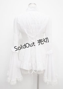 画像2: ATELIER PIERROT /スタンドカラー姫袖ブラウス  白 Y-25-03-17-048-EL-BL-SZ-ZY