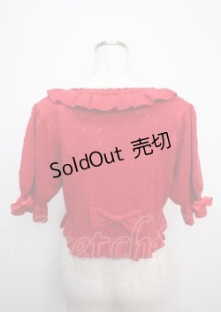 画像2: metamorphose / ハートすかしあみ半袖ボレロ  赤 Y-25-03-17-052-ME-TO-SZ-ZY