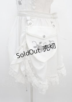 画像3: Ozz oneste / 薔薇刺繍ストライプタブリエ  白 Y-25-03-17-062-OO-OP-SZ-ZY