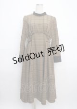 Ruimeme / waist belt check dress F ブラウン Y-25-03-17-072-LO-OP-SZ-ZT278
