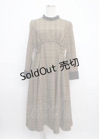 Ruimeme / waist belt check dress F ブラウン Y-25-03-17-072-LO-OP-SZ-ZT278