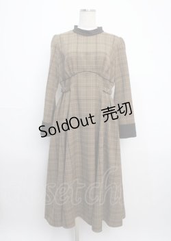 画像1: Ruimeme / waist belt check dress F ブラウン Y-25-03-17-072-LO-OP-SZ-ZT278