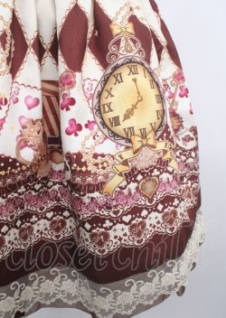 画像3: MAM MAXICIMAM / 黒猫アリスのマジカルダイヤ柄の不思議なふしぎな懐中時計サロペット  ブラウン Y-25-03-17-088-LO-OP-SZ-ZY