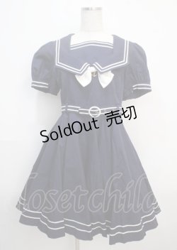 画像1: metamorphose / セーラーサーキュラーワンピース  紺 Y-25-03-17-096-ME-OP-SZ-ZY