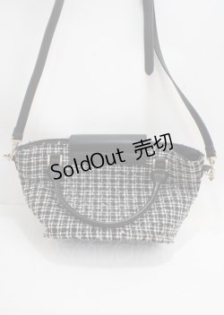 画像2: Maison de FLEUR / ツイードチェックショルダーバック  黒 Y-25-03-17-015-LO-BG-SZ-ZT274