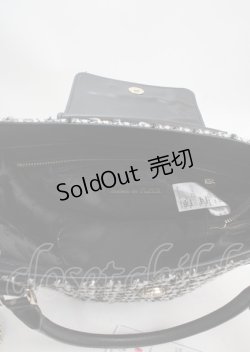 画像4: Maison de FLEUR / ツイードチェックショルダーバック  黒 Y-25-03-17-015-LO-BG-SZ-ZT274