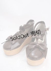 axes femme kawaii / トリプルリボンシューズ M 茶 Y-25-03-17-036-AX-SH-SZ-ZY