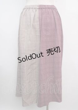 画像2: axes femme / チェック×チェックスカート M ピンク Y-25-03-20-052-AX-SK-SZ-ZI