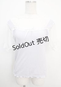 axes femme / ドットチュール半袖プルオーバー  紫 Y-25-03-20-006-AX-TO-AS-ZY
