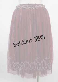 画像2: axes femme / チュール重ね柄スカート  ワイン Y-25-03-20-055-AX-SK-SZ-ZI