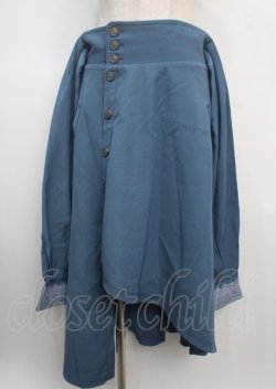 画像1: axes femme POETIQUE / 袖デザインラップ風スカート M ブルー Y-25-03-20-057-AX-SK-SZ-ZI