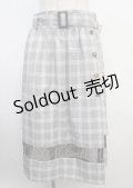 axes femme POETIQUE / スリットデザインチェックスカート M 黒 Y-25-03-20-062-AX-SK-SZ-ZI