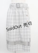 axes femme POETIQUE / スリットデザインチェックスカート M 黒 Y-25-03-20-062-AX-SK-SZ-ZI