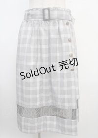 axes femme POETIQUE / スリットデザインチェックスカート M 黒 Y-25-03-20-062-AX-SK-SZ-ZI
