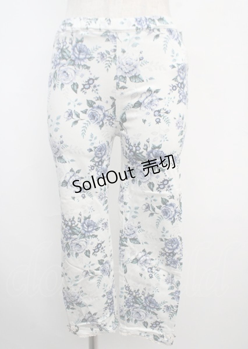 画像1: 【SALE】axes femme / 裾プチバラ使いレギンス M 青 Y-25-03-20-066-AX-PA-SZ-ZT174 (1)