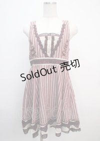 axes femme / ストライプ柄ジャンドレ M ワイン Y-25-03-20-067-AX-SK-SZ-ZI