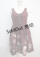 axes femme / 地図柄ワンピース  ワイン Y-25-03-20-068-AX-OP-SZ-ZY