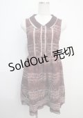 axes femme / 音符柄ノースリーブワンピース  ワイン Y-25-03-20-069-AX-OP-SZ-ZI