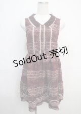 axes femme / 音符柄ノースリーブワンピース  ワイン Y-25-03-20-069-AX-OP-SZ-ZI