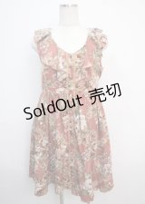 axes femme / 大花柄スリット入りワンピース M オレンジ Y-25-03-20-070-AX-OP-SZ-ZI