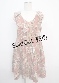 axes femme / 大花柄スリット入りワンピース M オレンジ Y-25-03-20-070-AX-OP-SZ-ZI