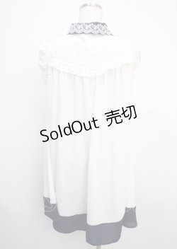 画像2: axes femme / 襟刺繍バイカラーチュニック F 白 Y-25-03-20-076-AX-OP-SZ-ZI