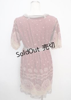 画像2: axes femme / カットソーローズ柄チュニ M ピンク Y-25-03-20-078-AX-OP-SZ-ZI